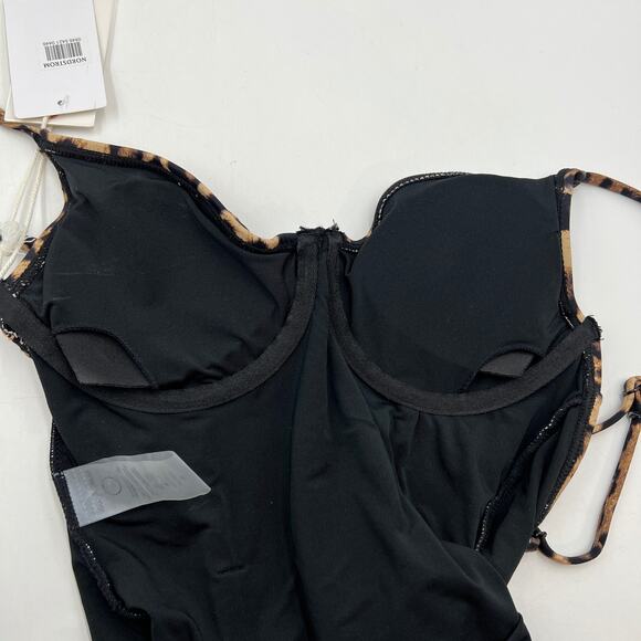 Good American Show Off One-Piece Swimsuit Leopard Print -No Belt - Picture 4 of 7